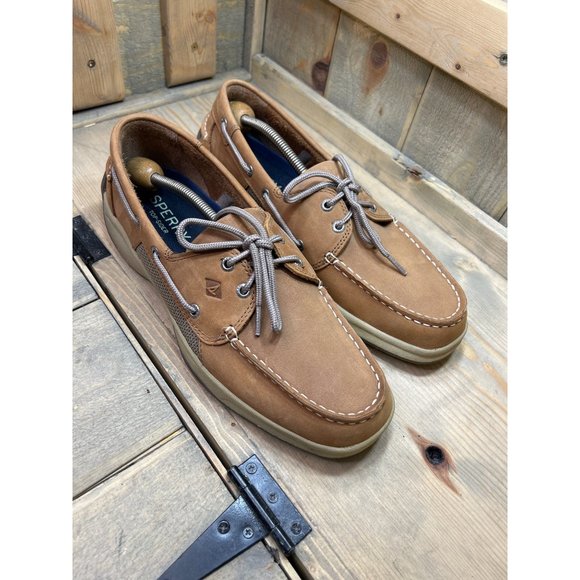 US11 Sperry Top Sider Leather Intripid STS21592 2 Eye Boat Shoes Mens Tan - Picture 2 of 8